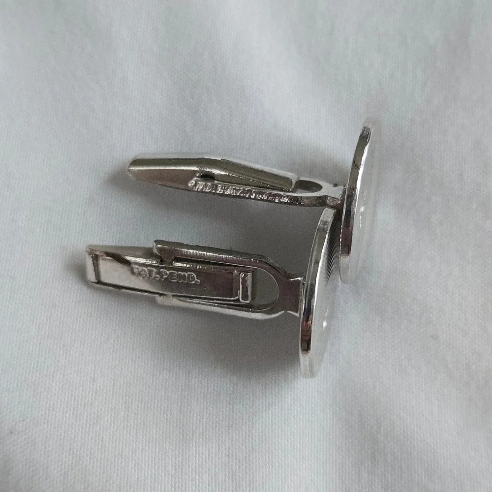 VTG Atomic Starburst Silver Cufflinks Unbranded Cuff Links OS Mens Silver Etched